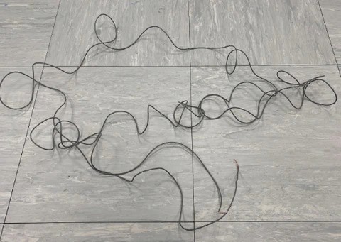 10-meter 28AWG shielded twisted pair laid out for the final test