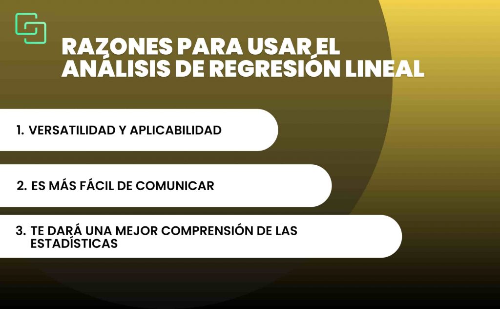 razones para usar el analisis de regresión lineal