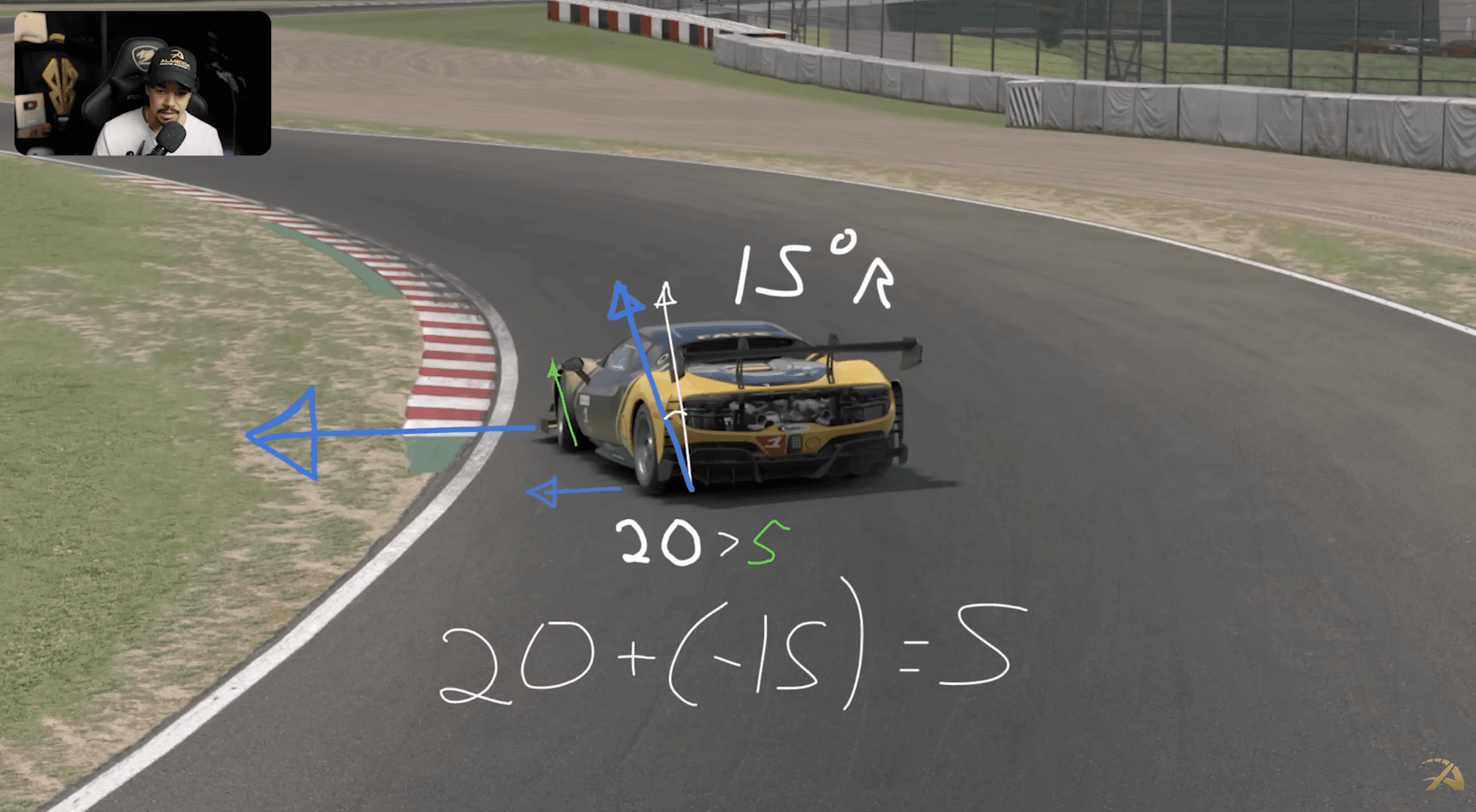 Almeida Racing Academy Porsche Cup car driving through high-speed corner for mastery course