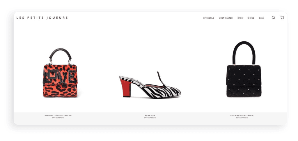 e-commerce for luxury bags and shoes