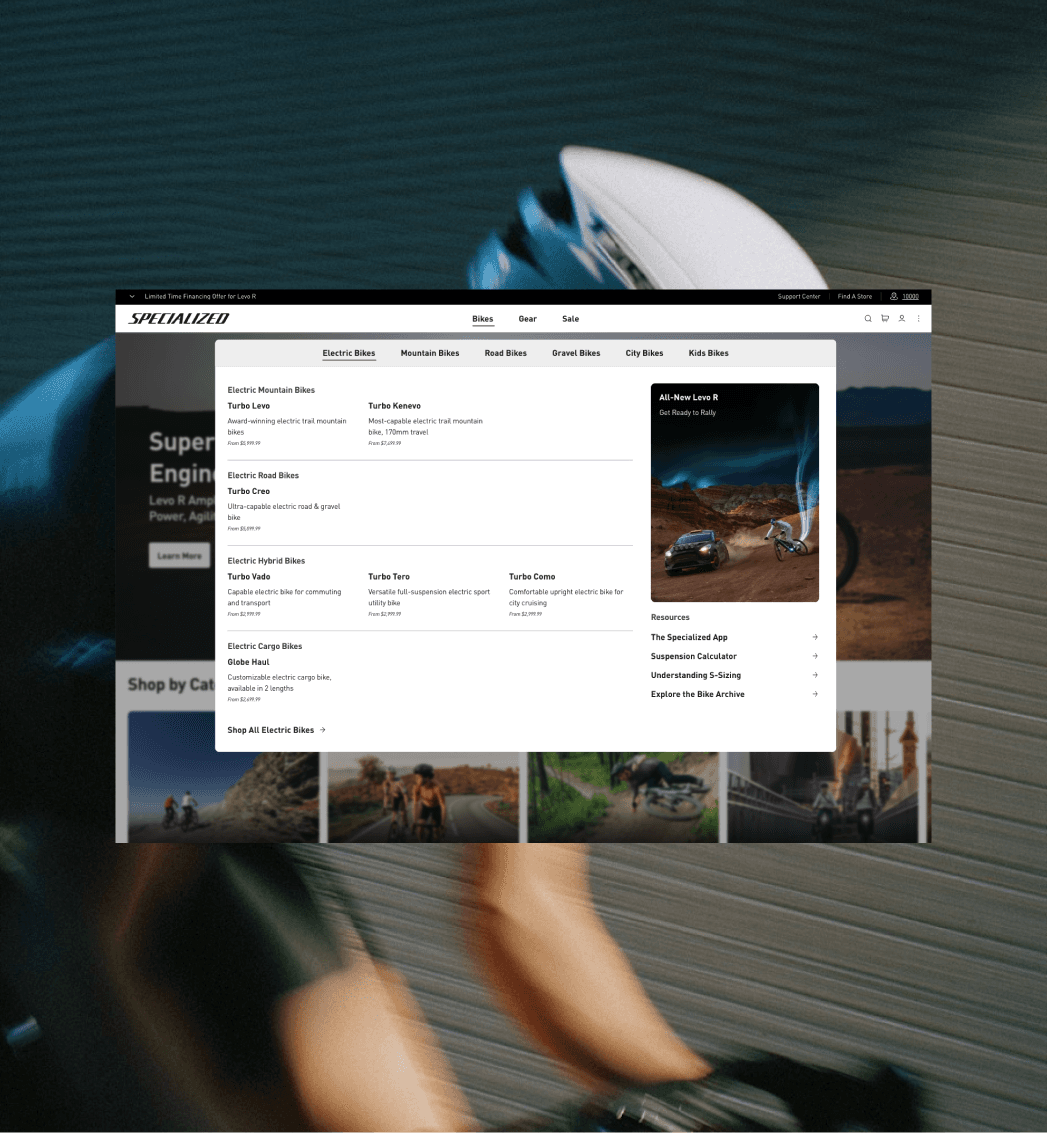 Roval Shopify product interface displaying technical specifications and rider resources