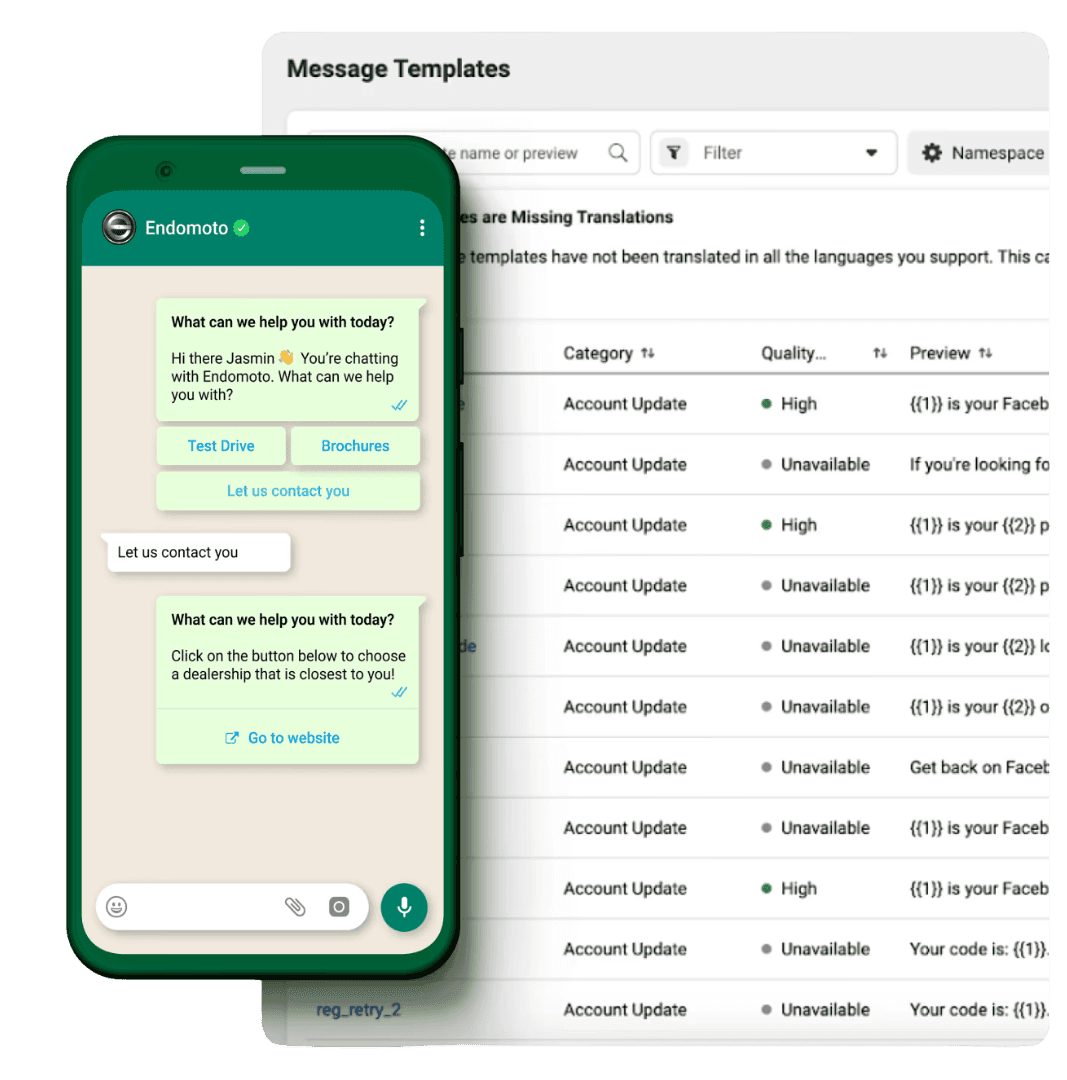 The FlowCRM app on the phone
