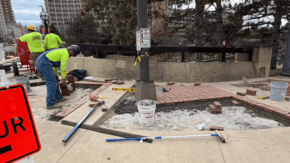 Contruction work on Wornall Bridge