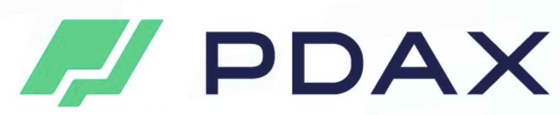 The image displays a logo with a green geometric design next to the bold letters "PDAX" in dark blue, set against a light background, representing the brand identity.