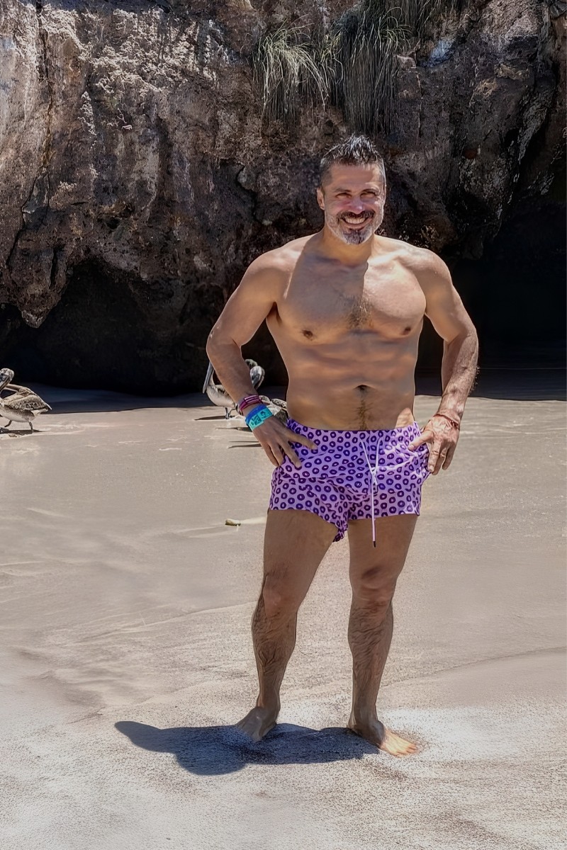 Man after fitness body transformation