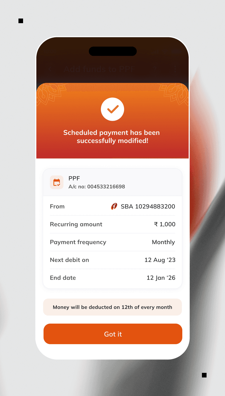 ICICI Bank iMobile app showing a successful payment