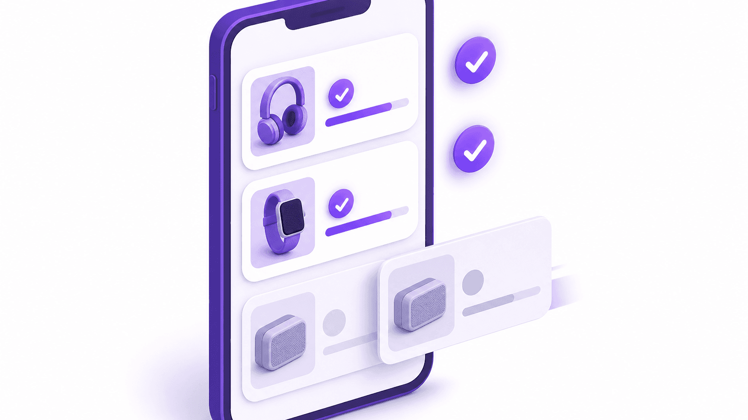 Phone showing an order status page with one item unchecked