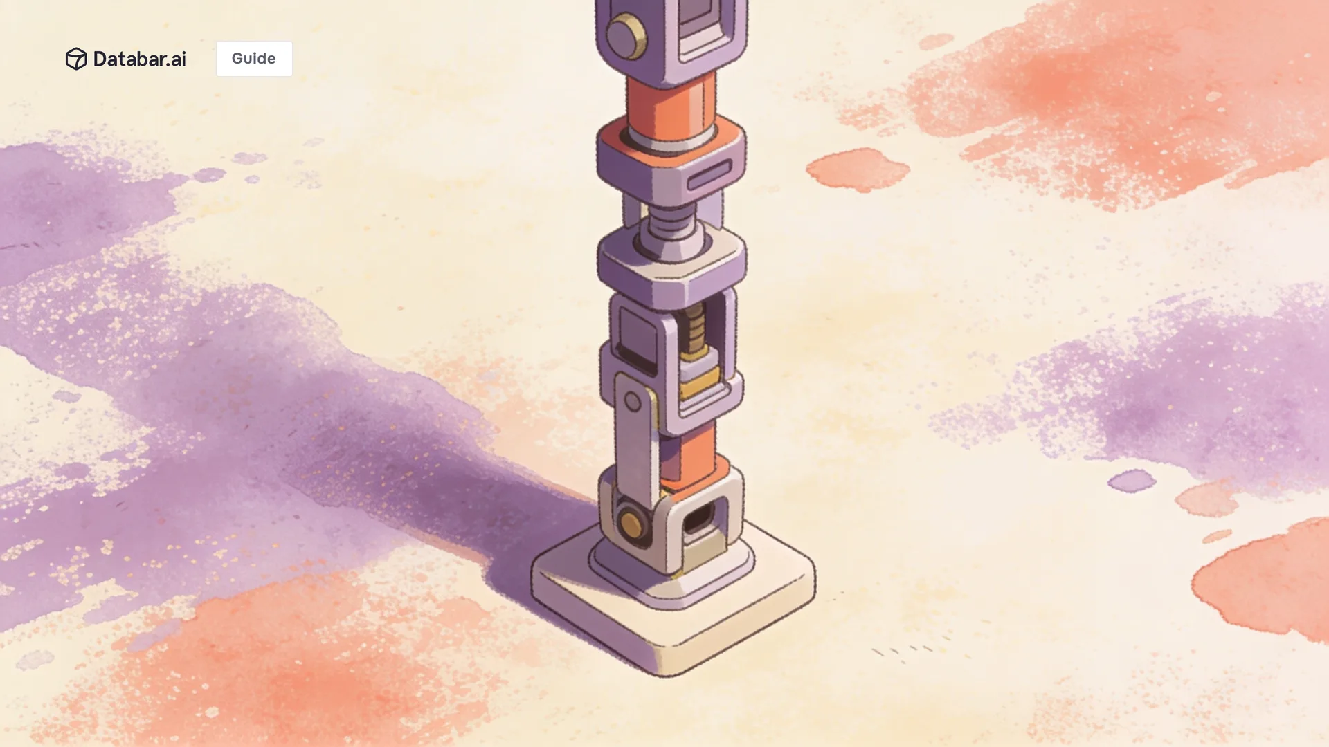 Illustration of a tidy assembled column of interlocking modern parts standing complete — Attio CRM Data Enrichment: Build Your Modern GTM Stack (2026)