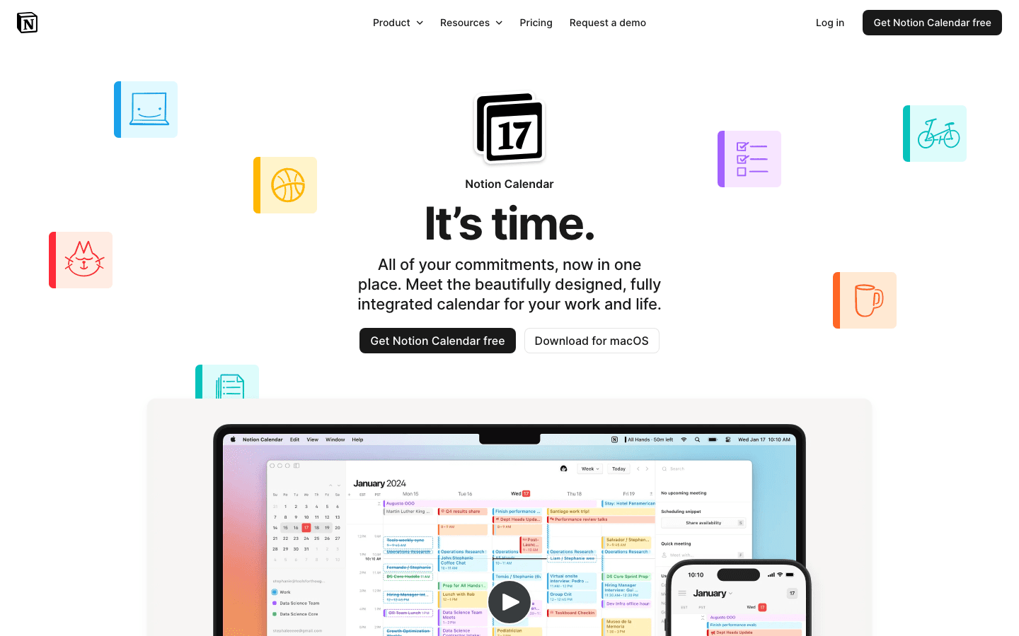 Notion Calendar website