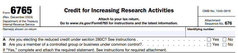 Qualified research activities and IRS 4-part test eligibility for Form 6765 R&D credit.