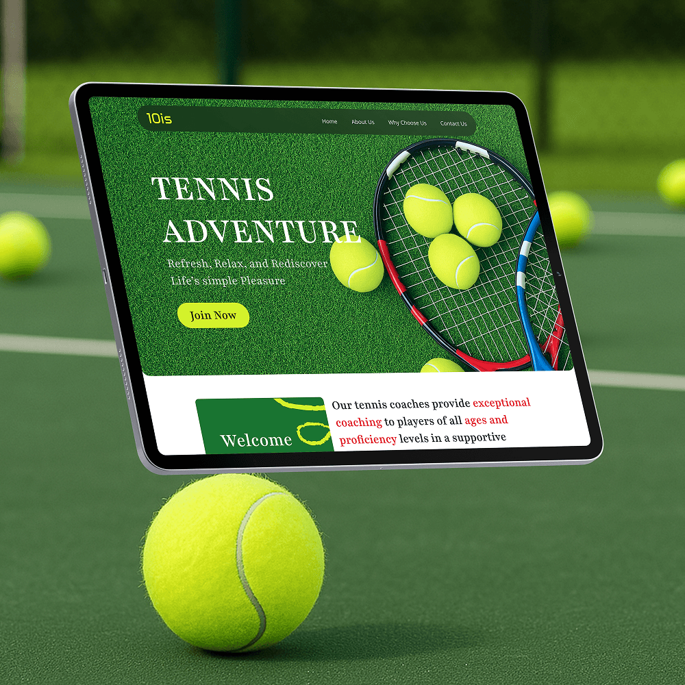 tennis sports website ui/ux design