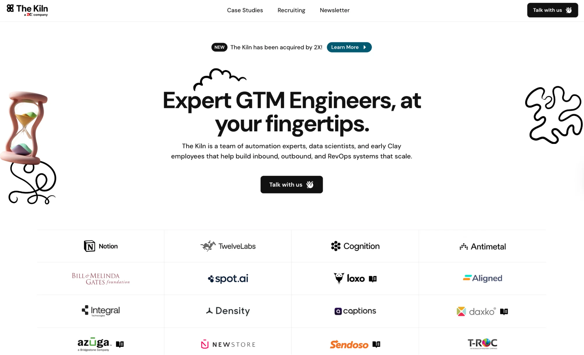 The Kiln homepage: enterprise-grade GTM engineering agency