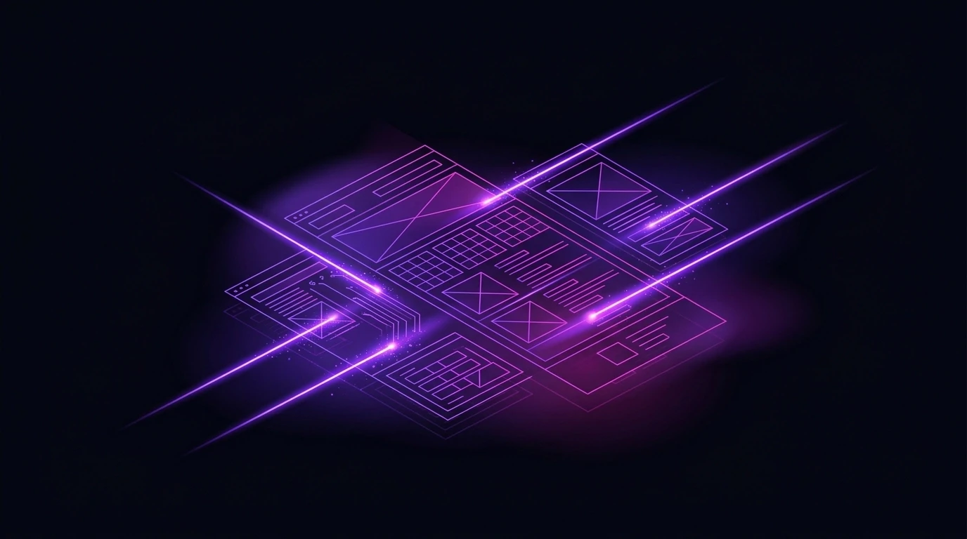 a modern purple rendering of a circuit board