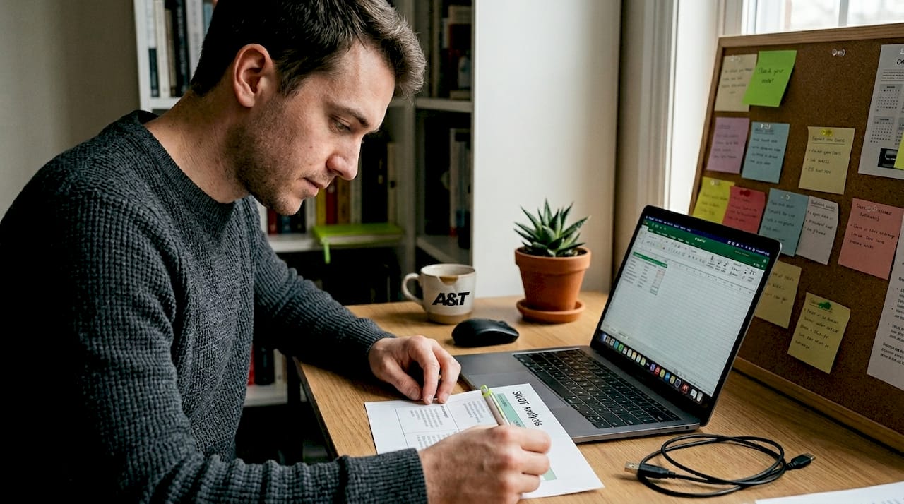Businessman reviewing market analysis documents