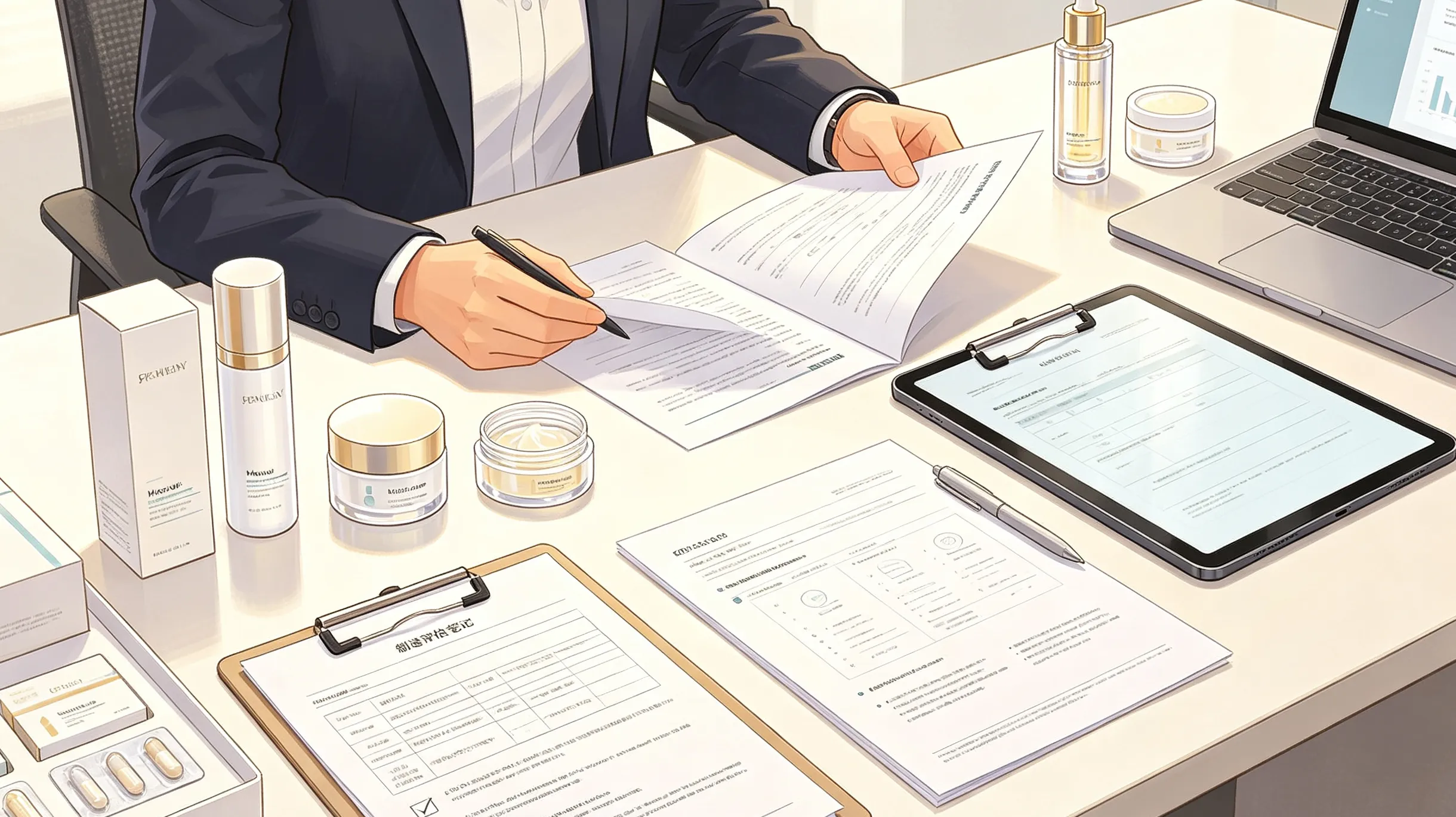Skincare brand reviewing supplier checklist before partnering with a PDRN serum manufacturer