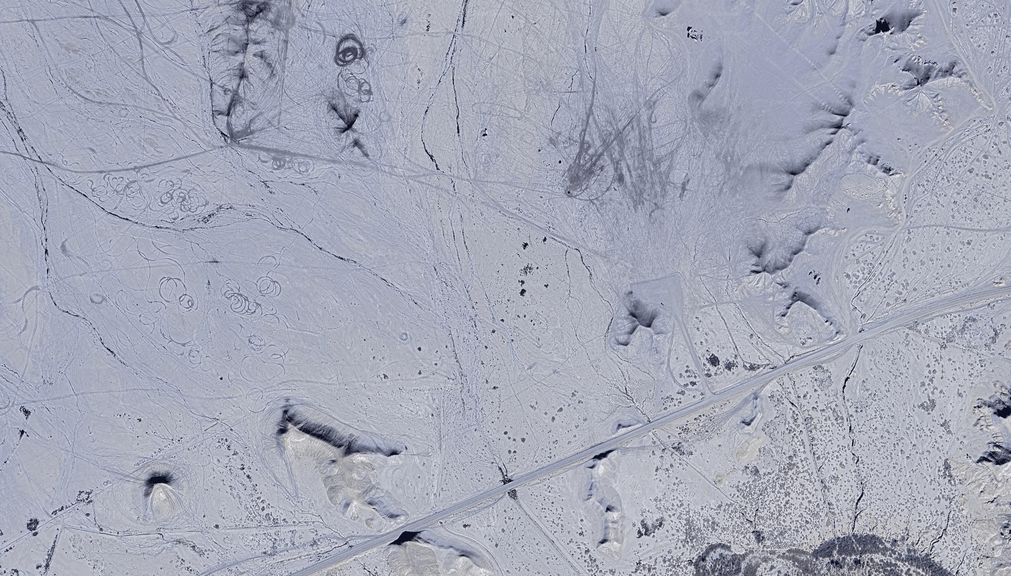 Satellite image of the Swing Arm City OHV Area in Utah