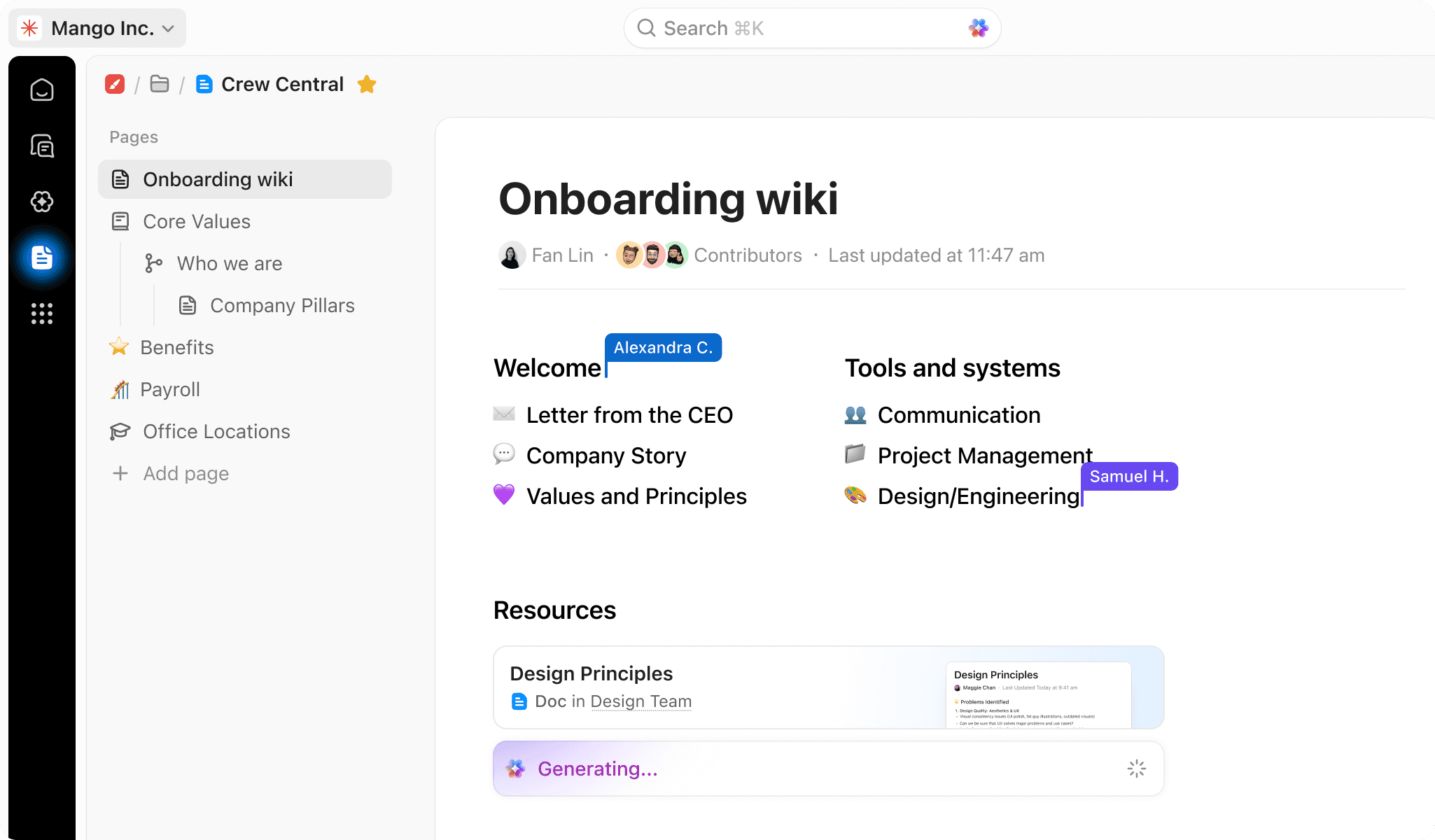 ClickUp docs