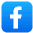 Blue Facebook logo with a lowercase "f" on a white background.