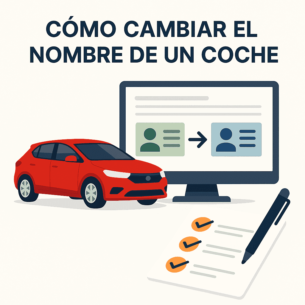 How to change car ownership: Red car and documents on a desk