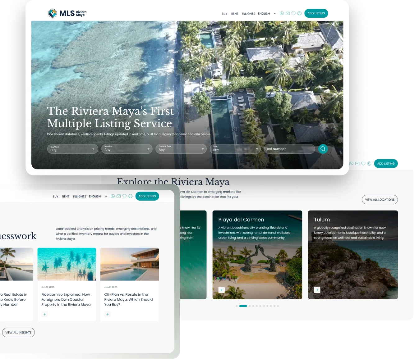 MLS Riviera Maya — ιστότοπος ακινήτων κατασκευασμένος από την Qobrix