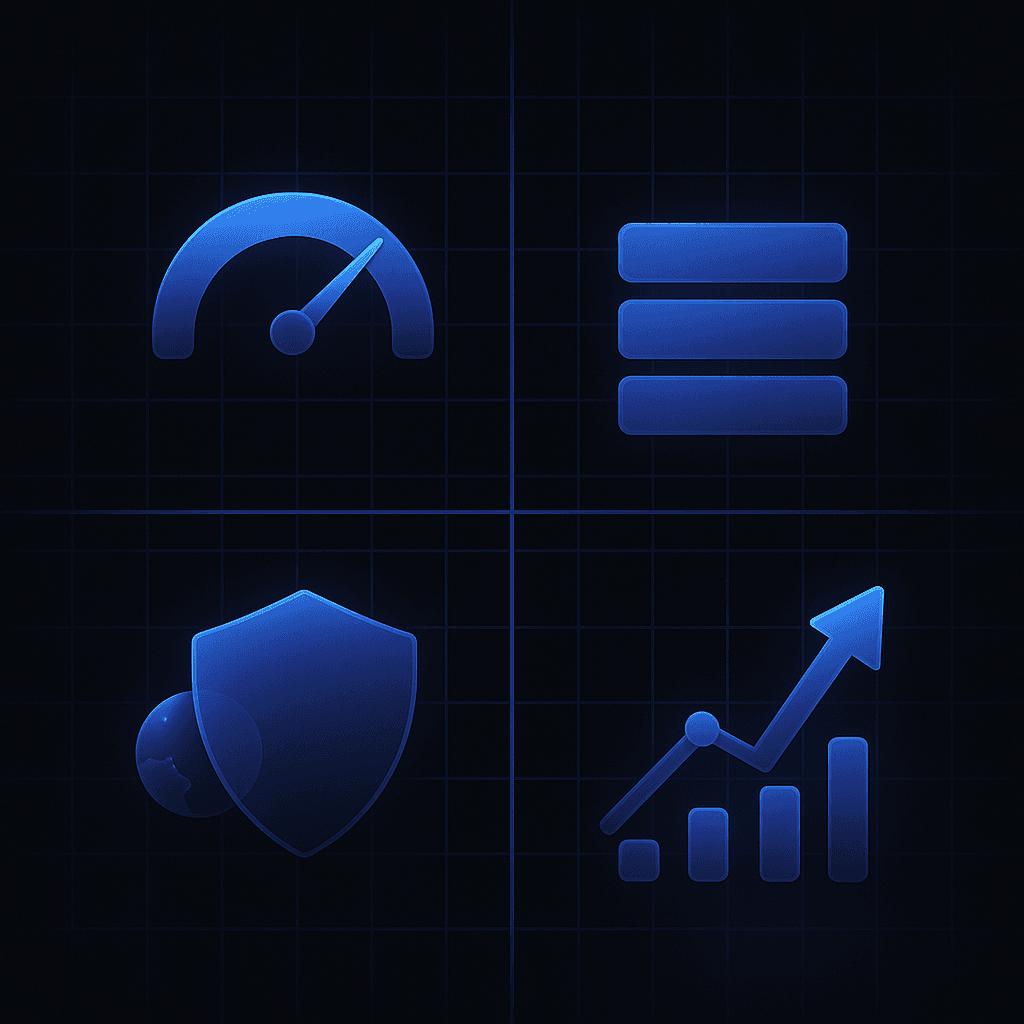 Quadrant illustration visualizing AI Visibility Score, Citation Stability, Hallucination Rate, and Authority Delta