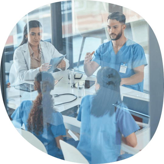 medizinisches fachpersonal im Austausch