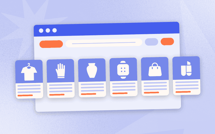  a screenshot of a wireframe of multiple products