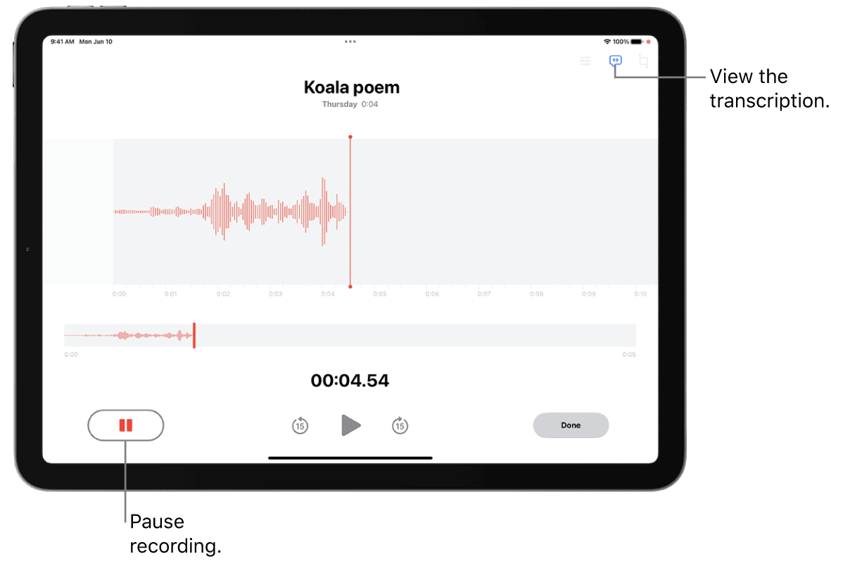 Using the Voice Memos App for Recording