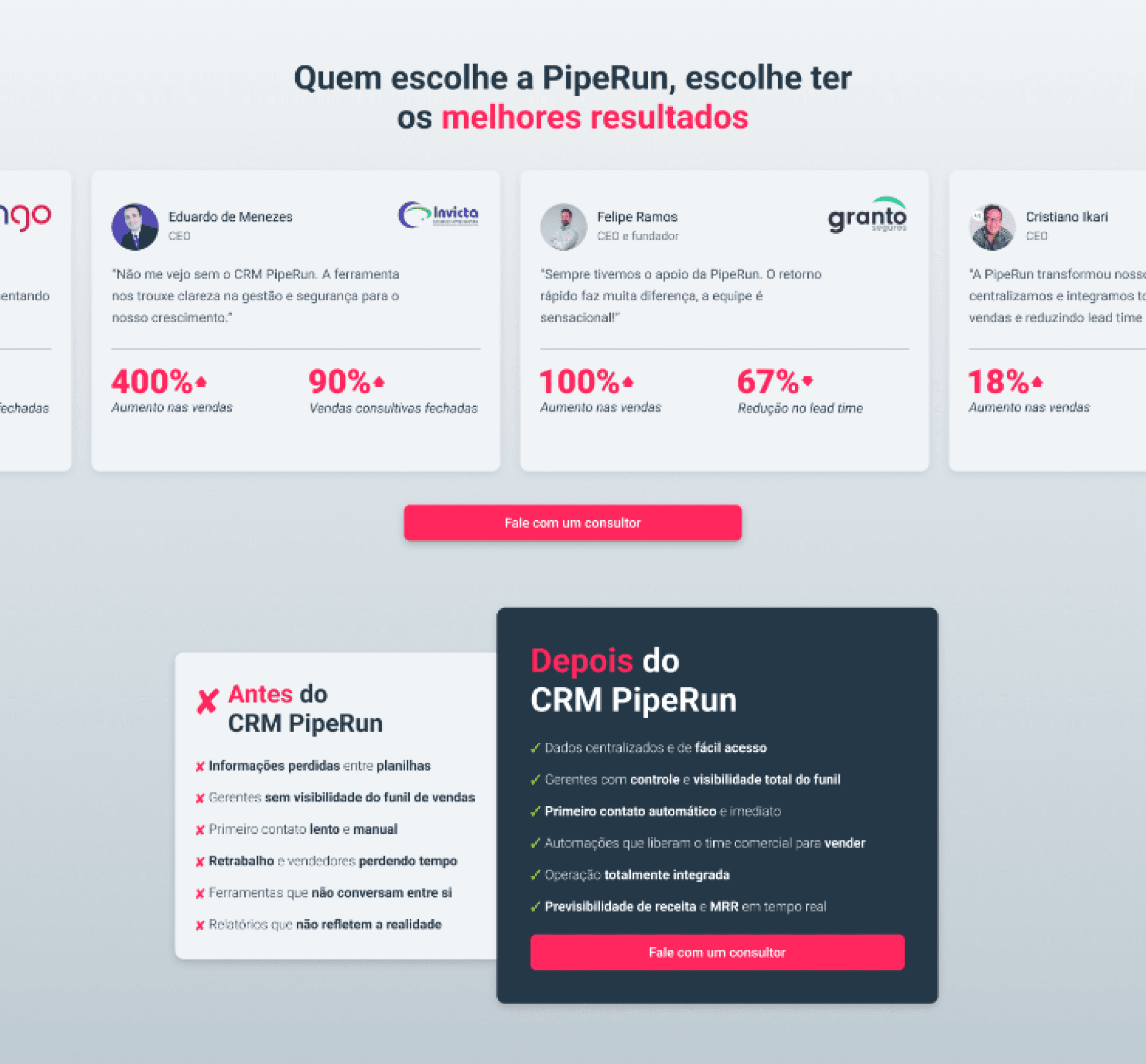 Depoimentos e Comparação