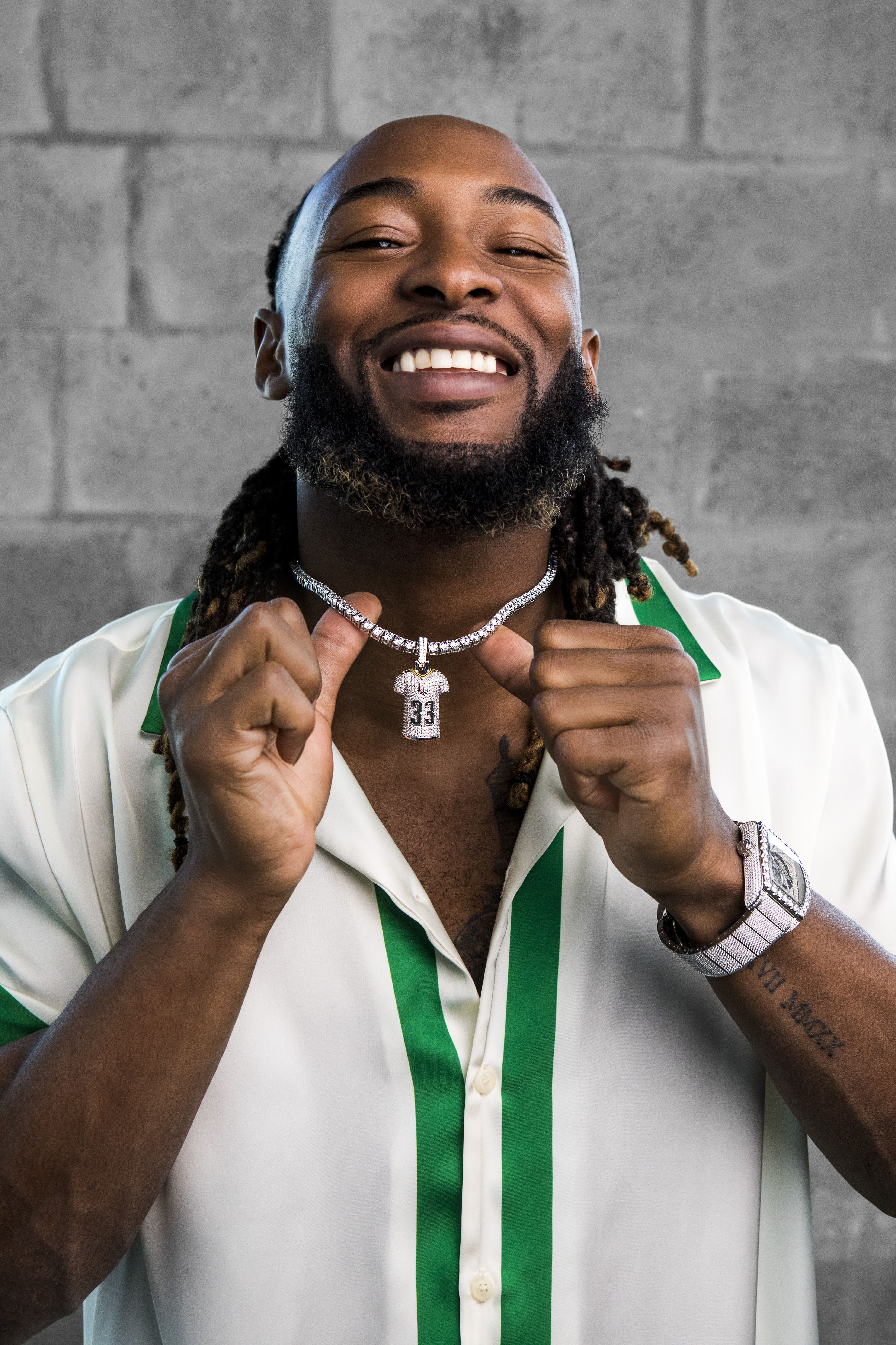 Aaron Jones NFL- Shop Gld styled by miami celebrity fashion stylist Steven Lassalle