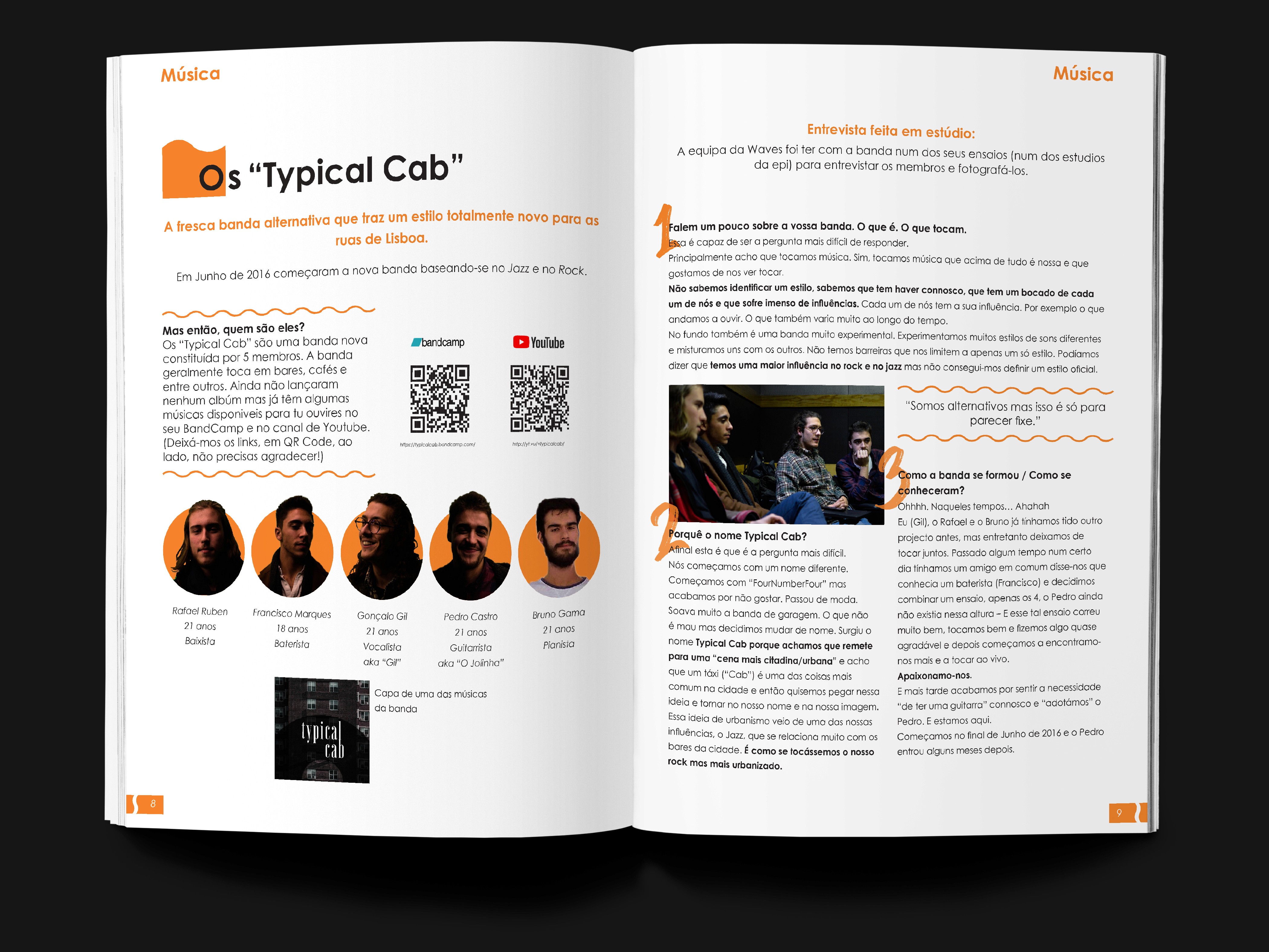 Waves Music Magazine, Typical Cab Members Interview - By Samuel Tomé, Designer & Game Developer