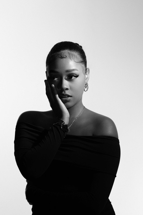 female model black and white photoshoot portrait