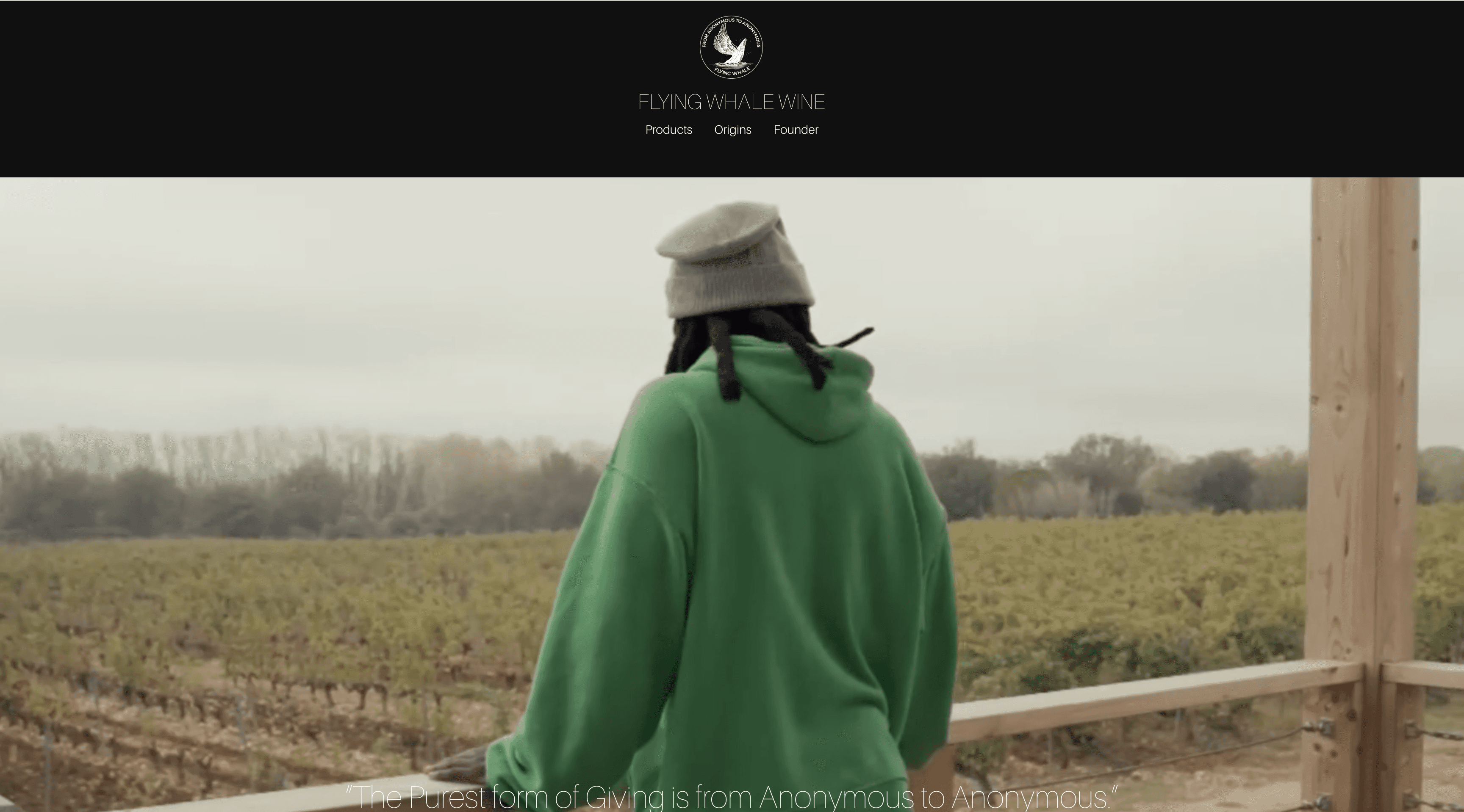 Responsive website design for Flying Whale Wine by VaporAviator, built on Squarespace with sleek navigation and vibrant wine-themed visuals.