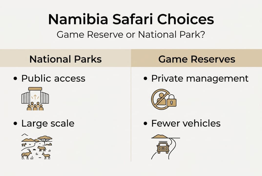 Infographic comparing parks and reserves