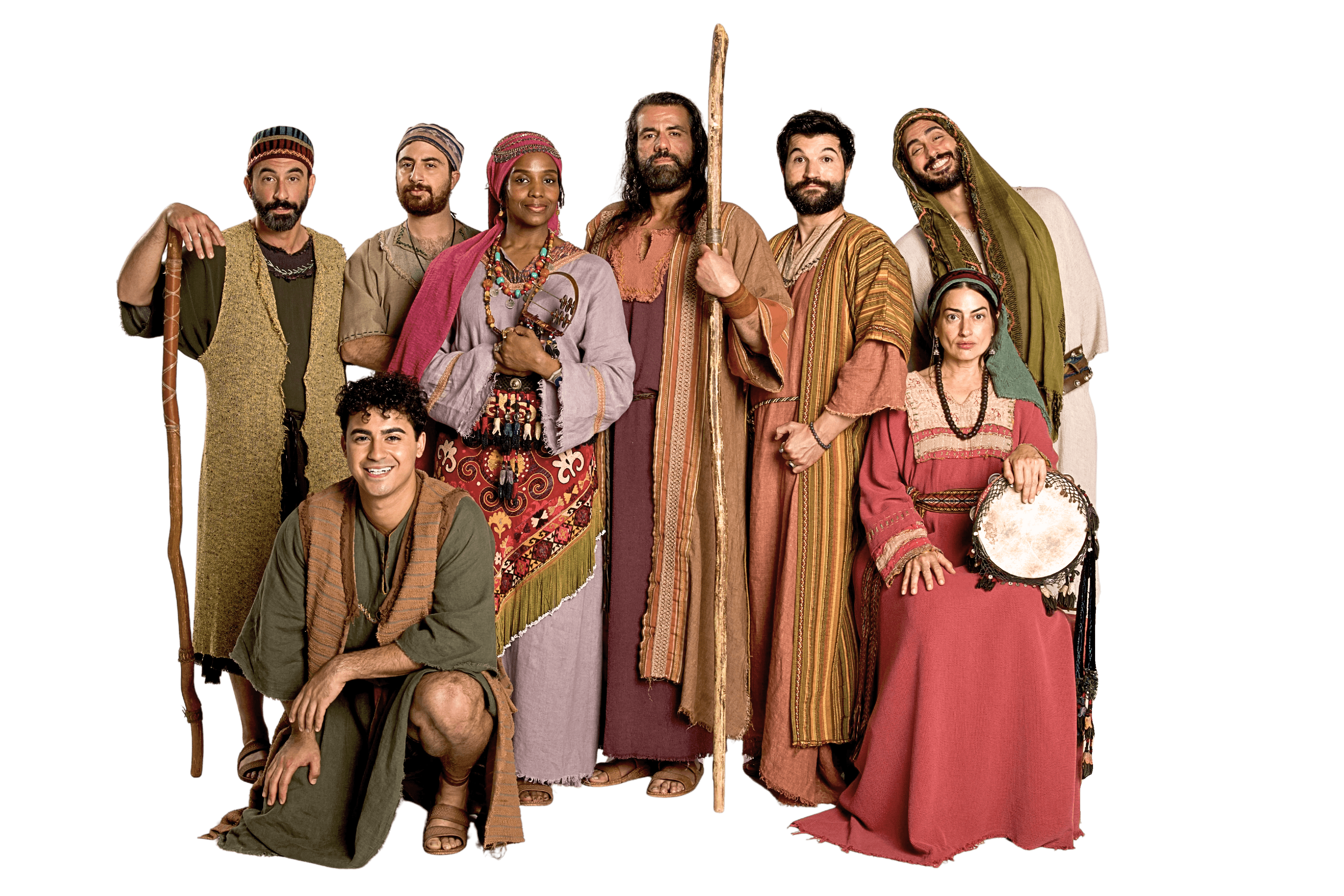 The Promised Land Series Cast Cutout, Chisisi, Joshua, Zipporah, Moses, Aaron, Miriam, Korah