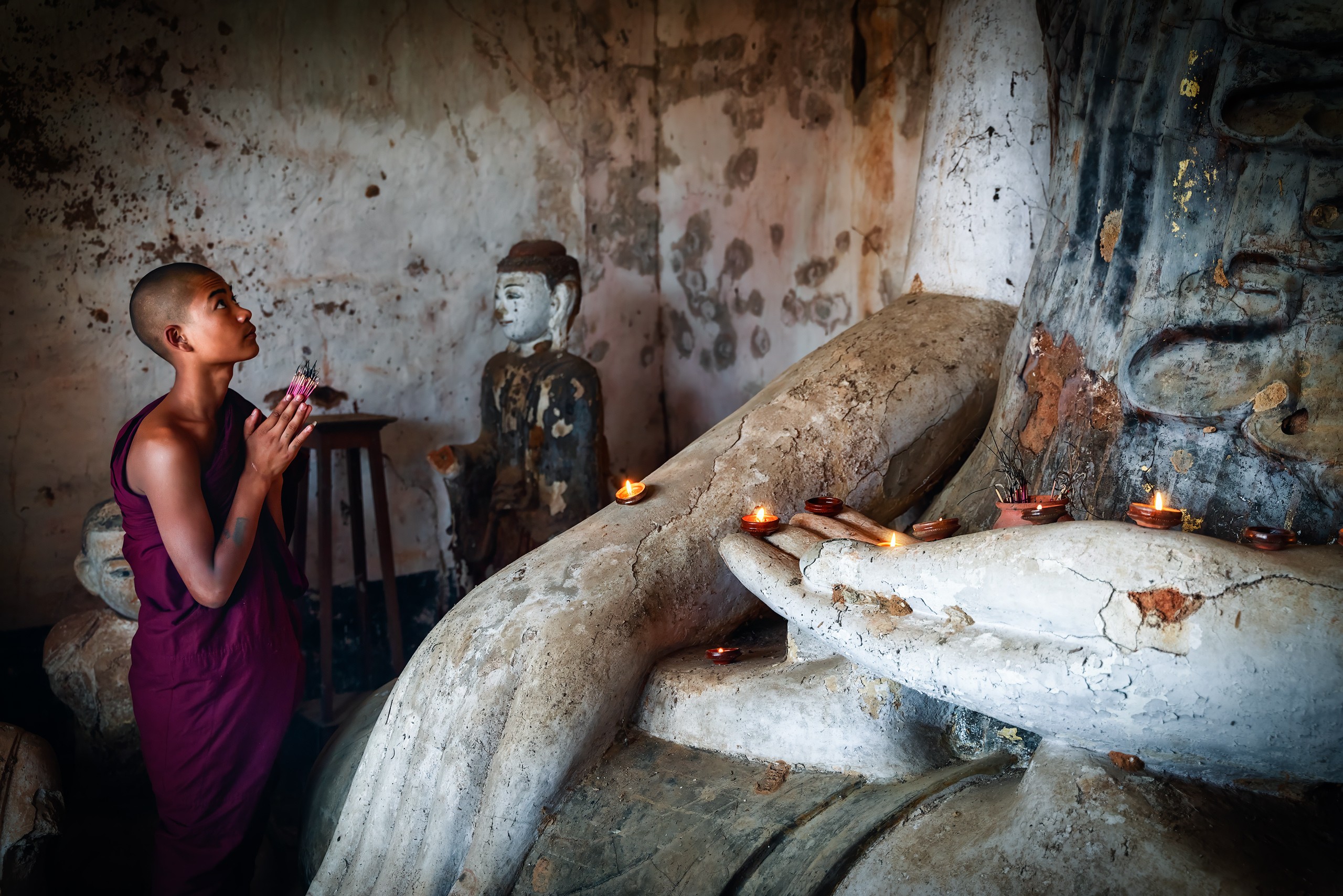 Monje budista en Myanmar