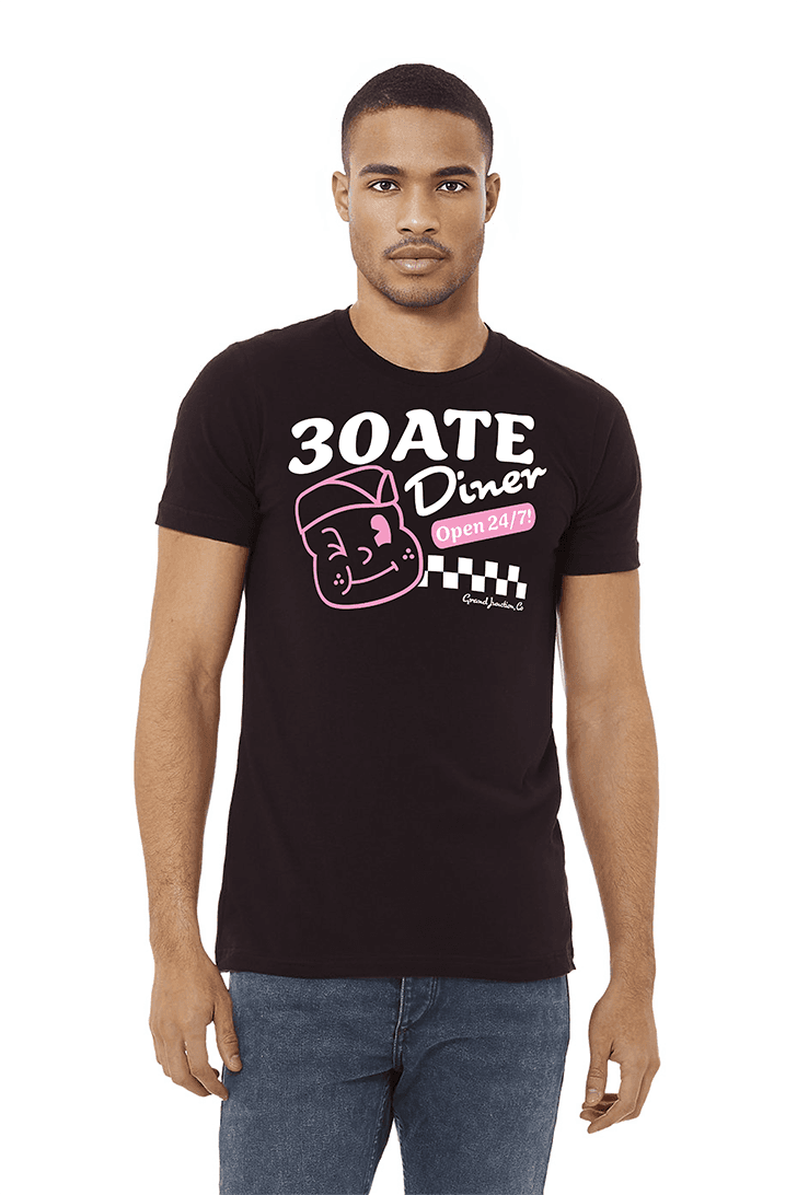 3-Oh-Ate Shirt Concept mocked up on Bella+Canvas shirt.