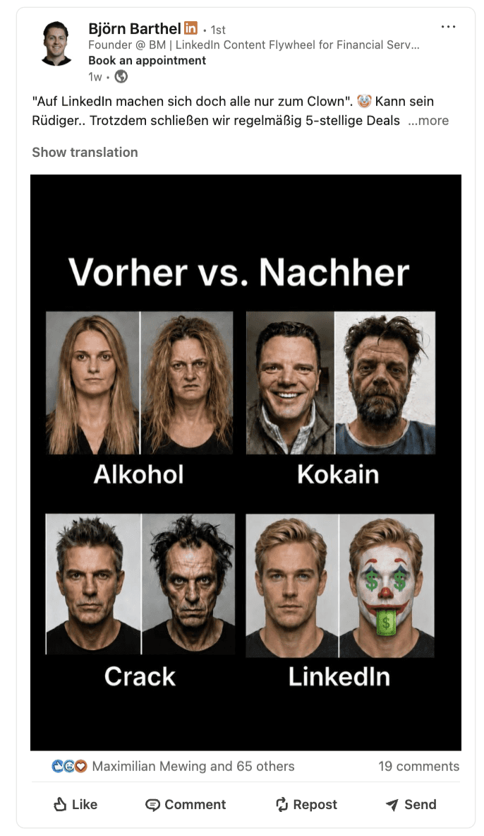LinkedIn-Beitrag aus der Zusammenarbeit