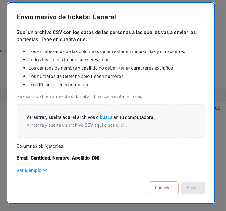 sistema para gestionar invitaciones masivas o individuales