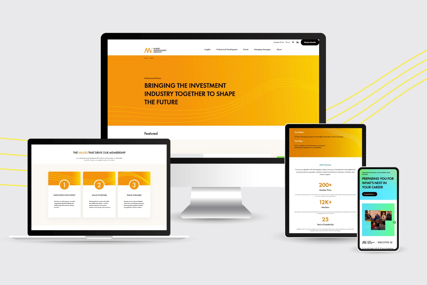 MMI Website Rebrand Mockup with Four Screen Sizes