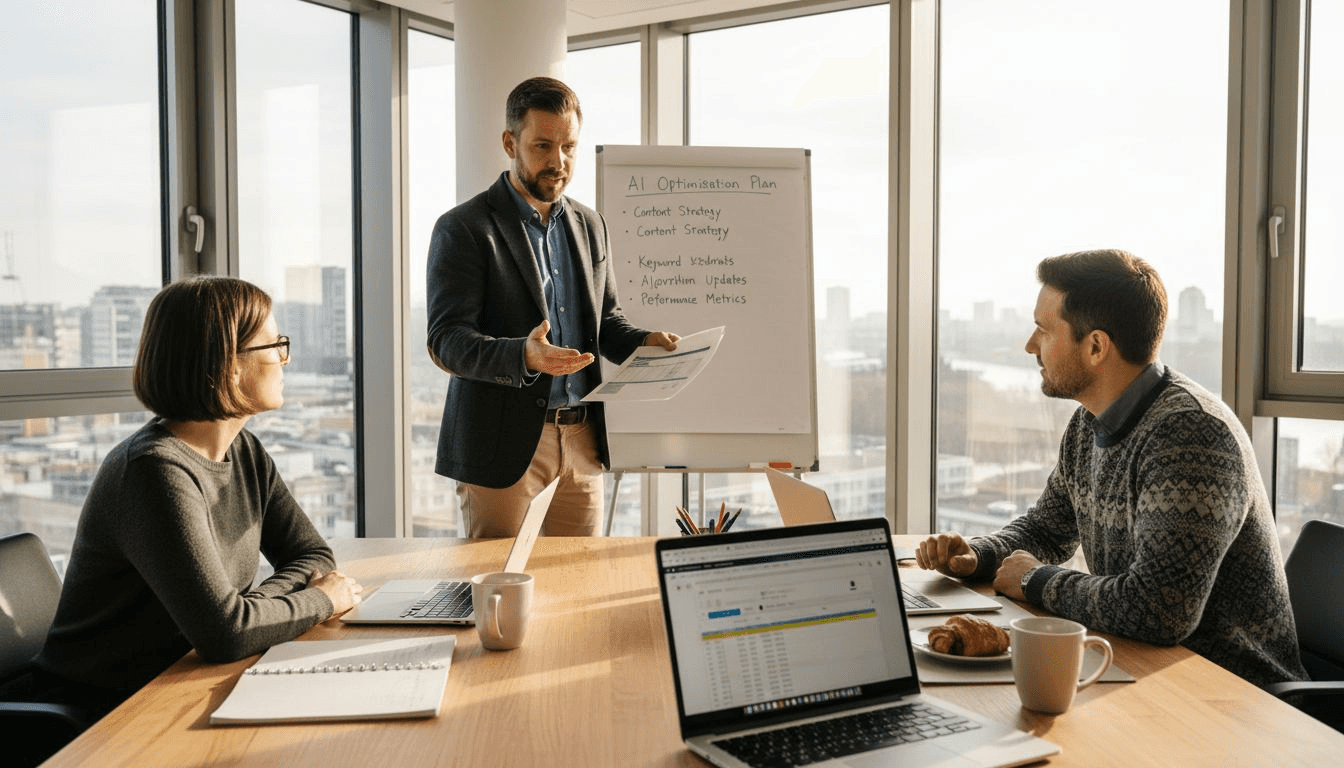 SME team reviewing AI search report