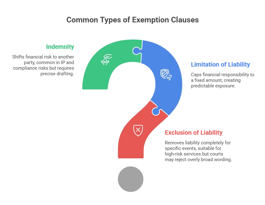 Common Types of Exemption Clauses
