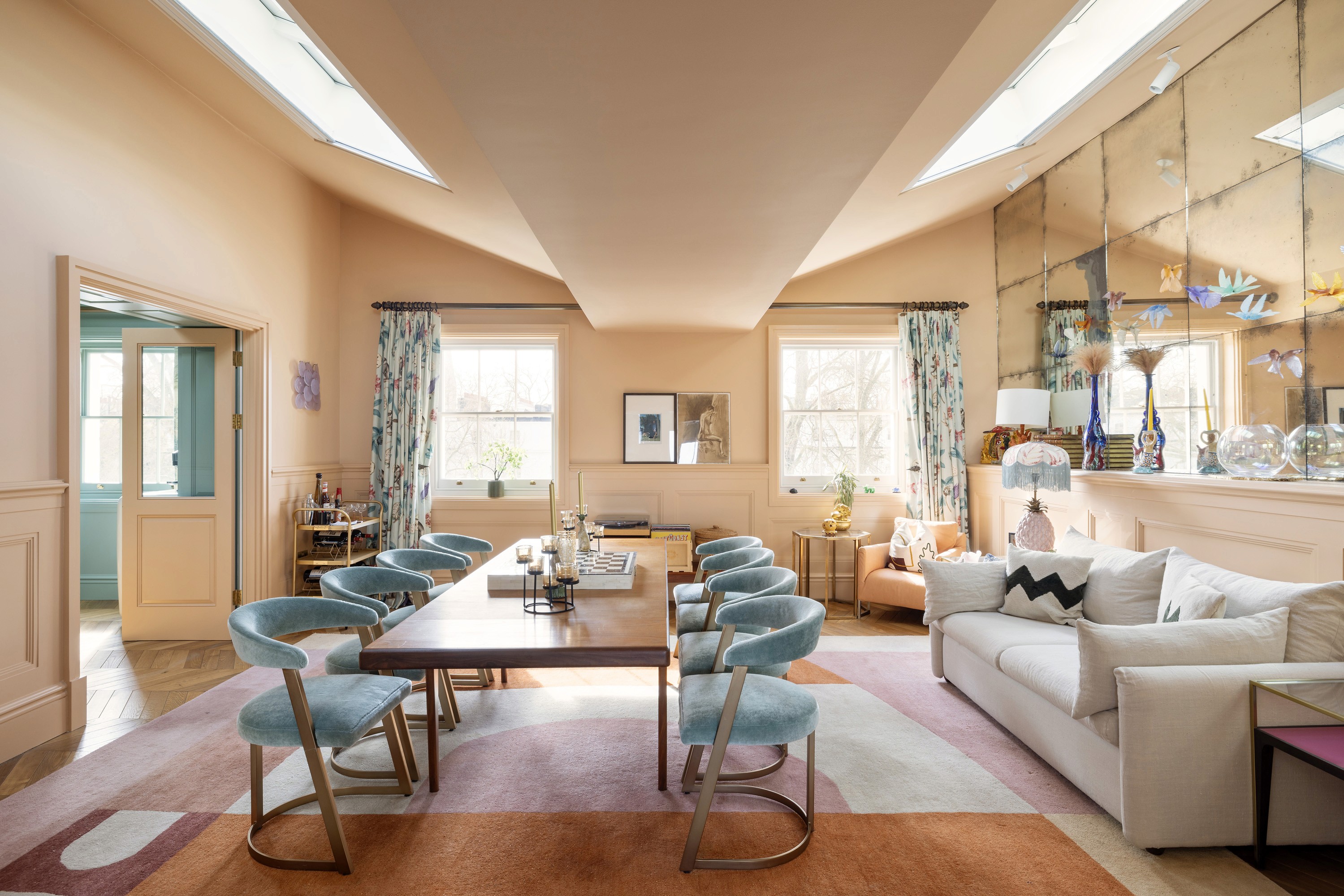 Close-up of joshua tree branches against a clear sky.