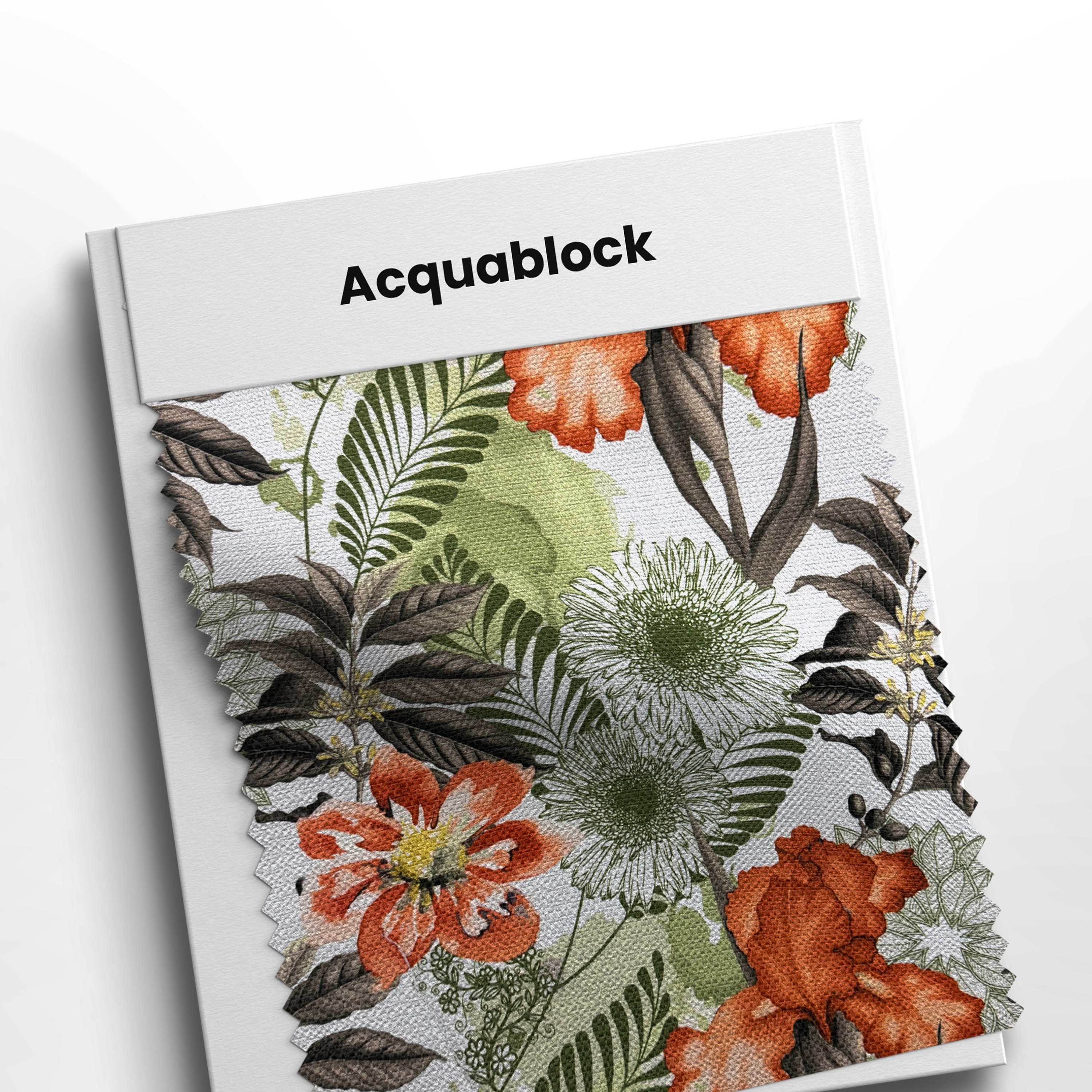 mostruario com tecido acquablock area interna flores