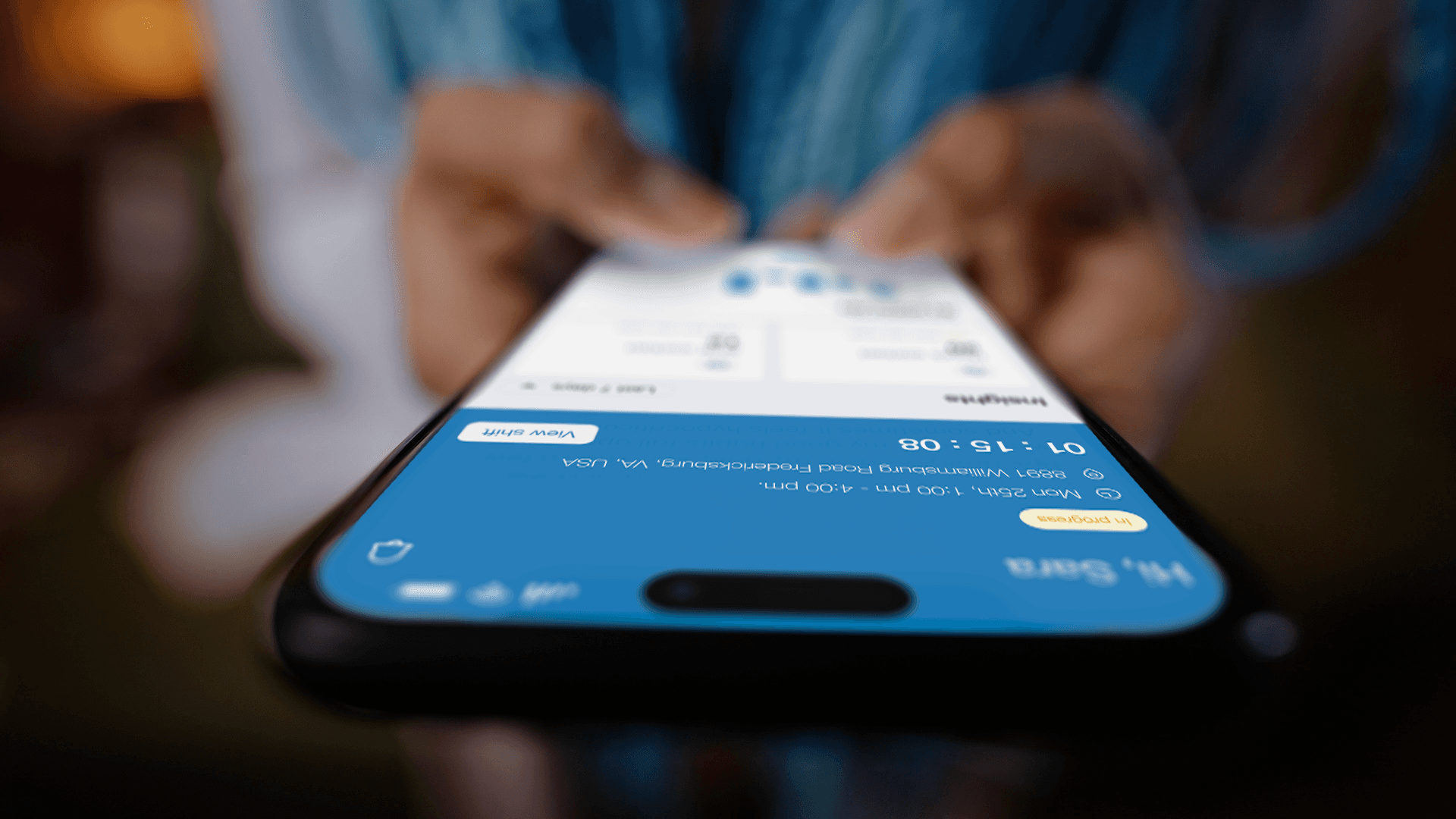 A person using Giv on a phone.