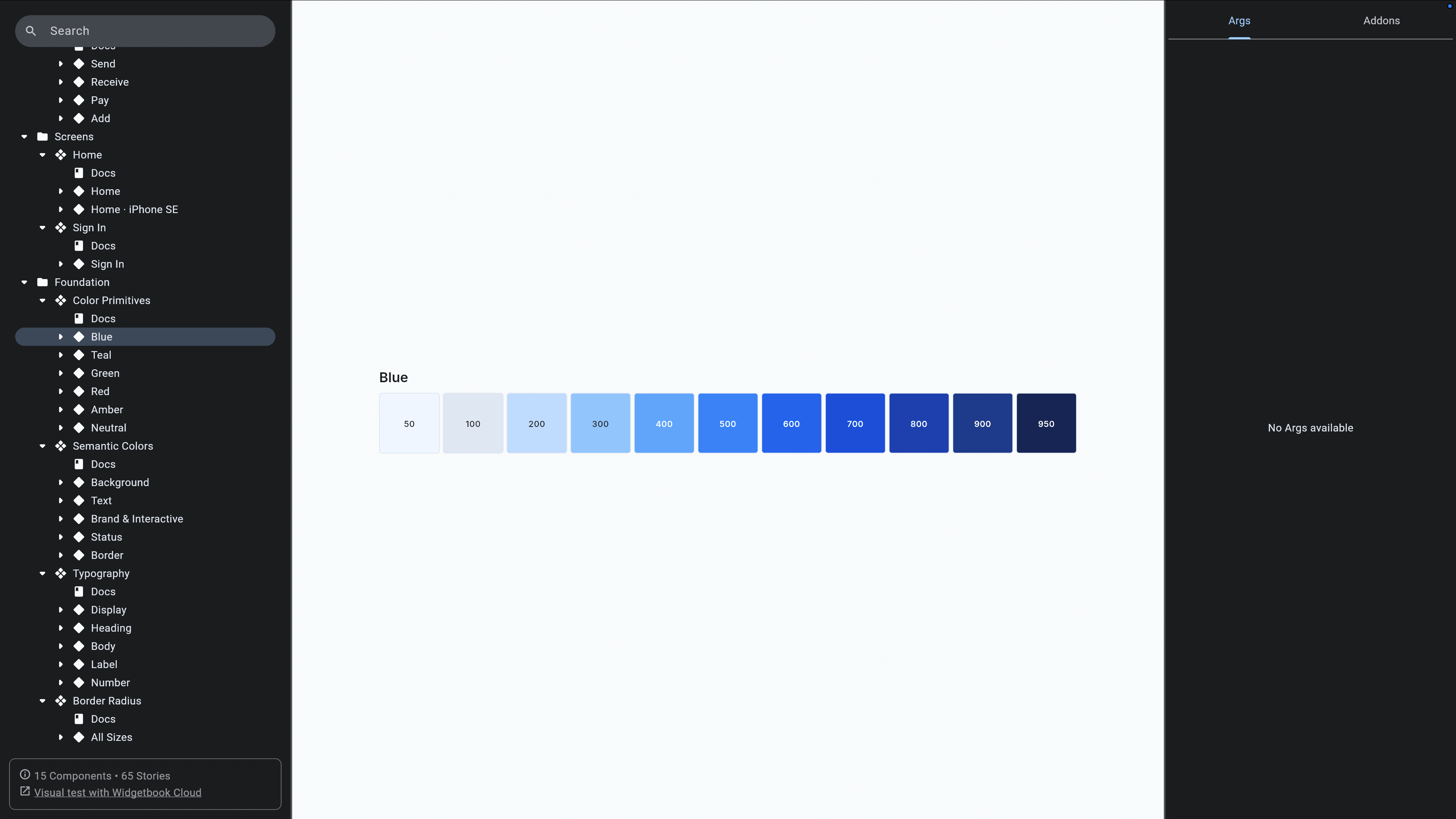 Widgetboo preview of Color primitives in blue