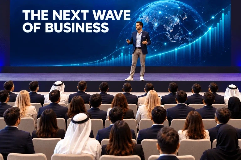Illustration: main stage session at Malakut Business Forum