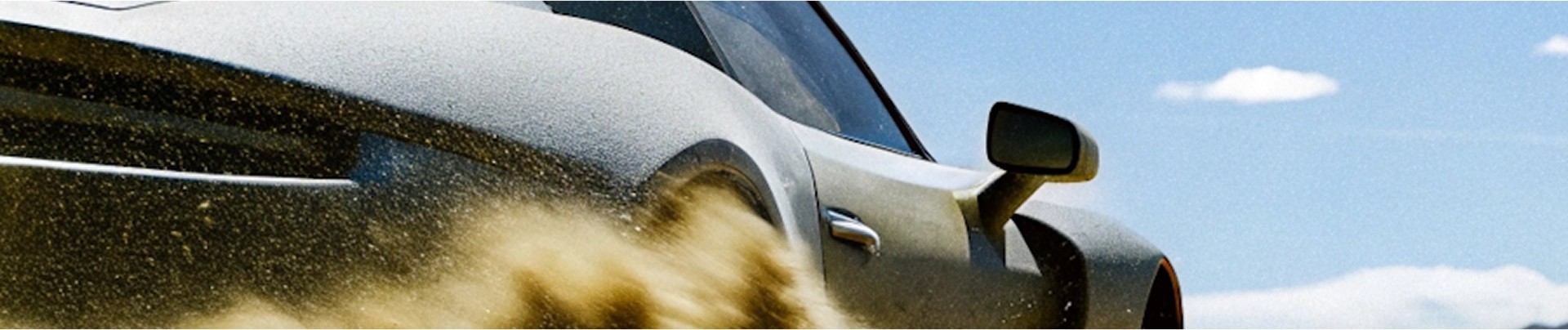 car drifting in desert