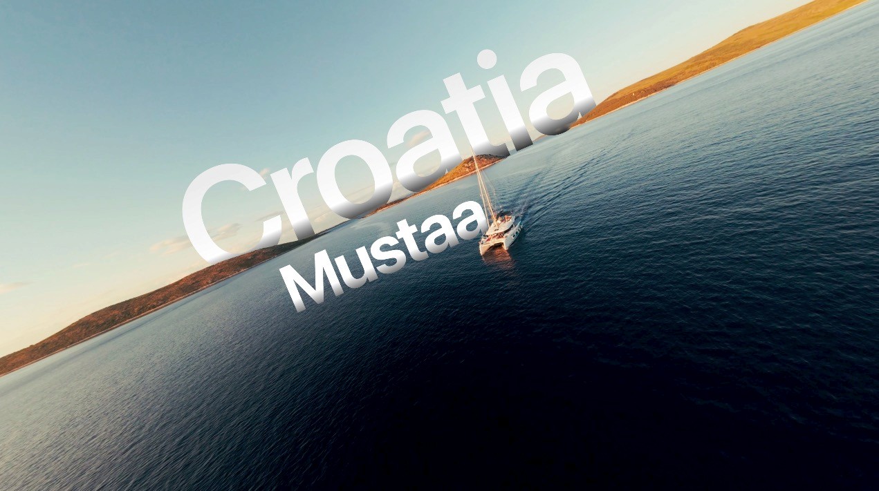 Image of yacht at sail during sunset