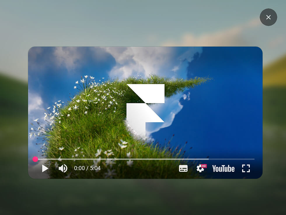 Capture d'écran du component Framer Blurred Video Lightbox